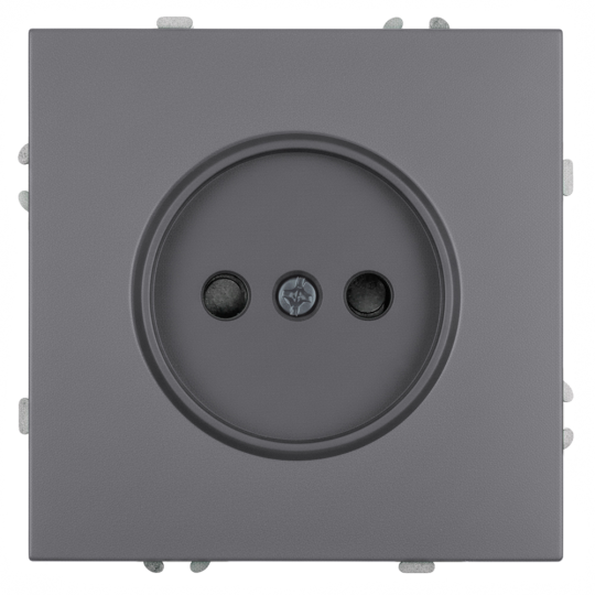 Розетка 1-местная с з/ш, б/з (механизм), СЗК, STEKKER, 250В, 16А, серия Эмили, RST16-5109-10ZK, платиново-серый, soft touch