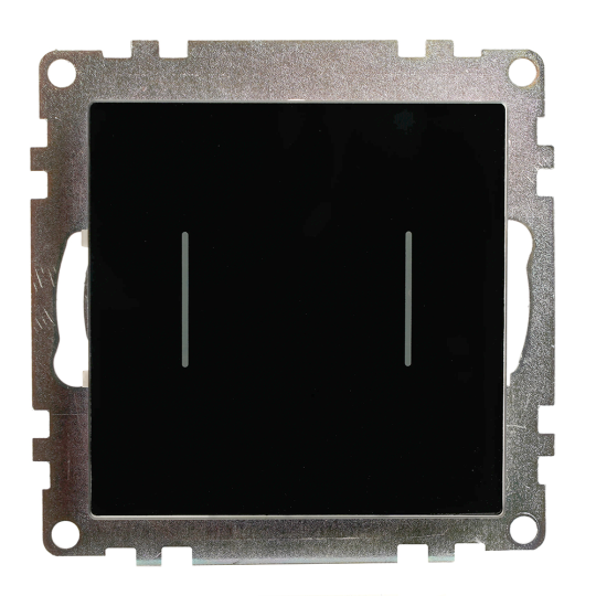 Выключатель 2-клавишный сенсорный (механизм) 250В, 5А, серия Катрин, черный