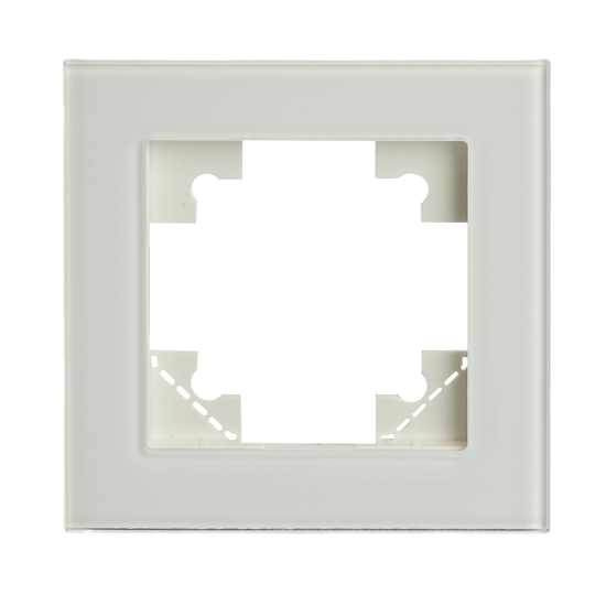 Рамка 1-местная для сенсорных механизмов, подсветки, стекло, STEKKER, GFR00-7001-01S, серия Катрин, белый