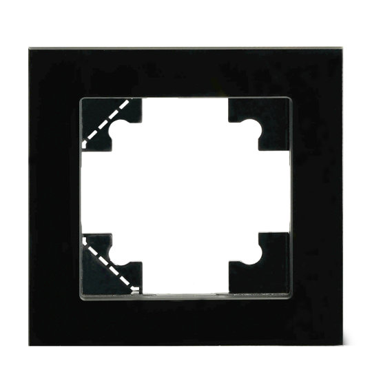 Рамка 1-местная для сенсорных механизмов, подсветки, стекло, STEKKER, GFR00-7001-05S, серия Катрин, черный