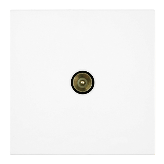 Розетка телевизионная 1-местная (механизм), STEKKER, 75 Ом, 5-862МГц, серия Мия, RST00-3108-01, белая магнолия