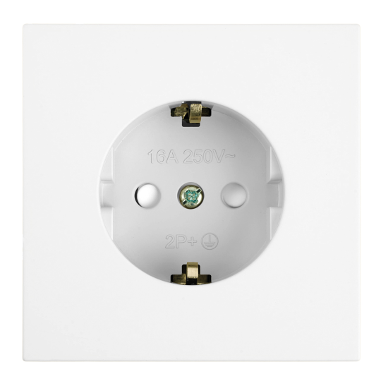 Розетка 1-местная с защитной шторкой с/з (механизм), STEKKER, 250В, 16А, серия Мия, RST16-3110-01, белая магнолия