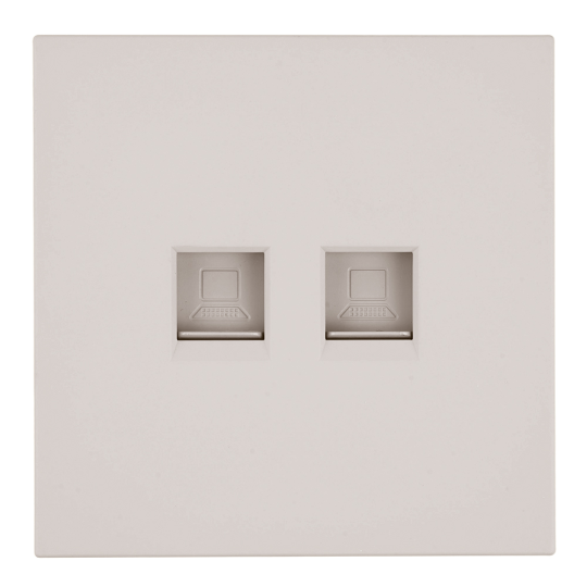 Розетка компьютерная 2-местная RJ-45 (механизм), STEKKER,  серия Мия, RST00-3111-08, пудровый жемчуг