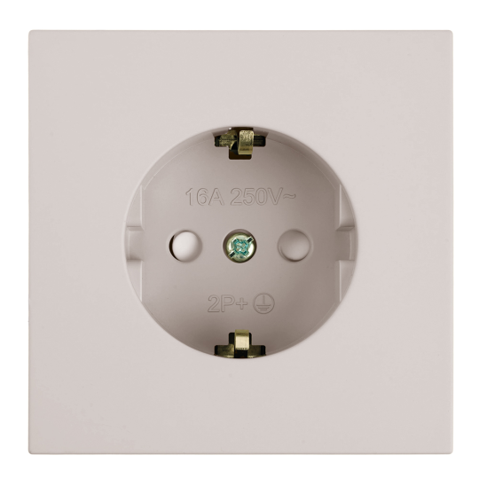 Розетка 1-местная с защитной шторкой с/з (механизм), STEKKER, 250В, 16А, серия Мия, RST16-3110-08, пудровый жемчуг