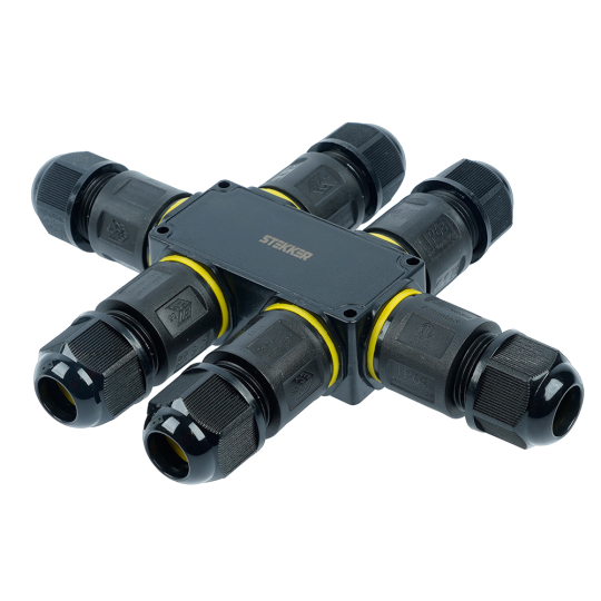 Соединитель-коннектор для проводов S 3-контактный LD559 STEKKER, водонепрониц. пружинный контакт