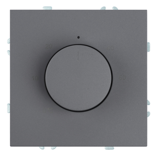 Терморегулятор механический (механизм), STEKKER, 230В, 3500Вт, серия Эмили, RSW00-5120-10, платиново-серый, soft touch