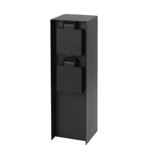 Розетка уличная Feron TM200, 220-230V, 16A, IP44, 70*70*300мм, черный