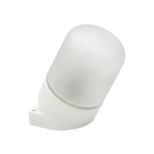 Светильник НББ 01-60-102 129х152х89мм, E27 max 60Вт, наклонный керам. корпус, стекло, IP65, белый