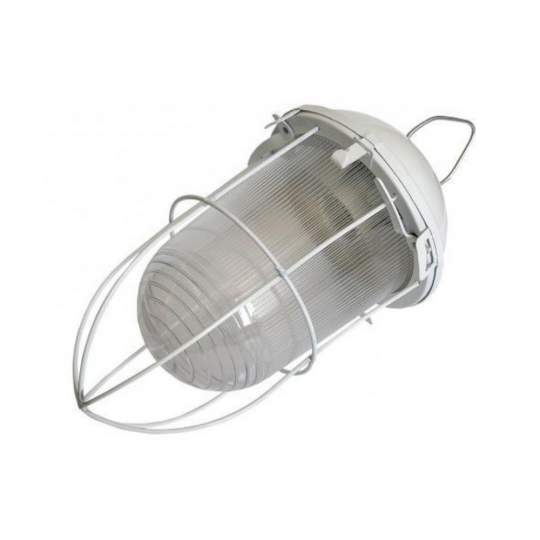 Светильник НСП 02-100-003 313х170х170мм, E27 max 100 Вт, стальной корпус, стекло, решетка, IP54, белый