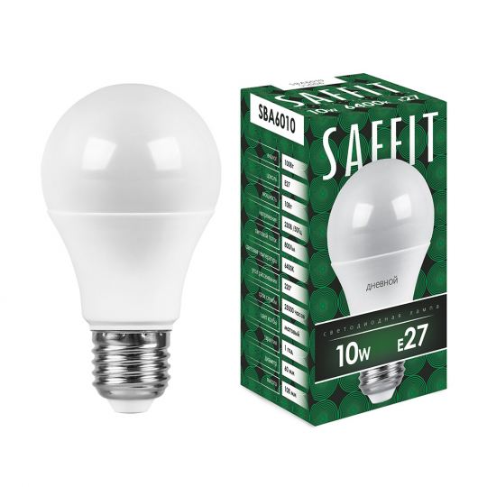 Лампа светодиодная SAFFIT SBA6010 Шар E27 10W 230V 6400K