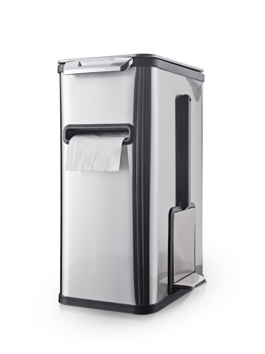 Ведро мусорное с ёршиком, внутр ведро, туалетная бумага, JAH-532, 7л (золотой)