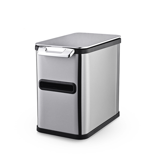 Ведро мусорное, внутр ведро, туалетная бумага, JAH-531, 7л (серебряный)       