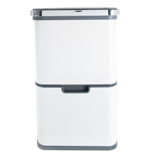Ведро для раздельного сбора мусора сенсорное, 4 емкости, Foodatlas JAH-8888, 40л (9+9+11+11) (белый)