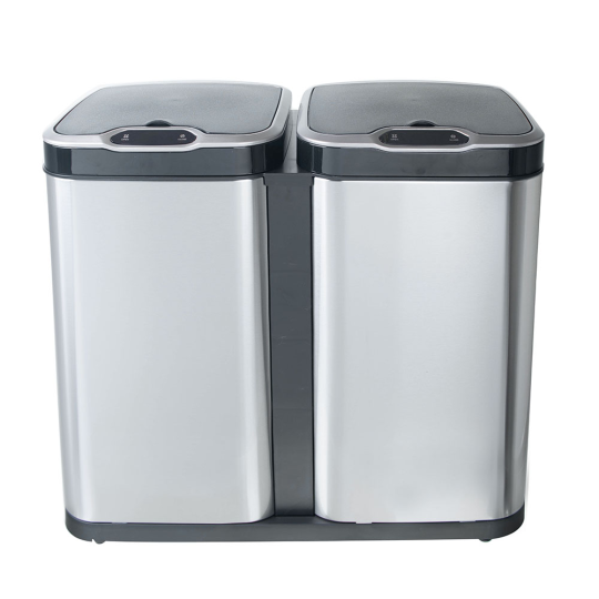 Ведро для раздельного сбора мусора, сенсорное, 2 емкости, Foodatlas JAH-8522, 50л (25+25)
