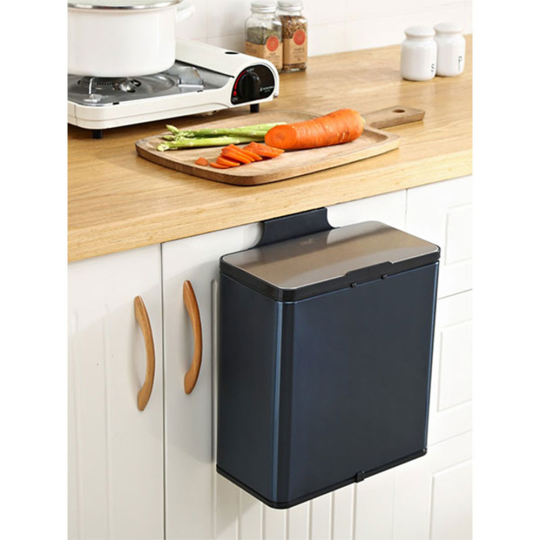 Ведро для мусора, внутр ведро, держатель м/мешков, Foodatlas JAH-541, 6л (синий)