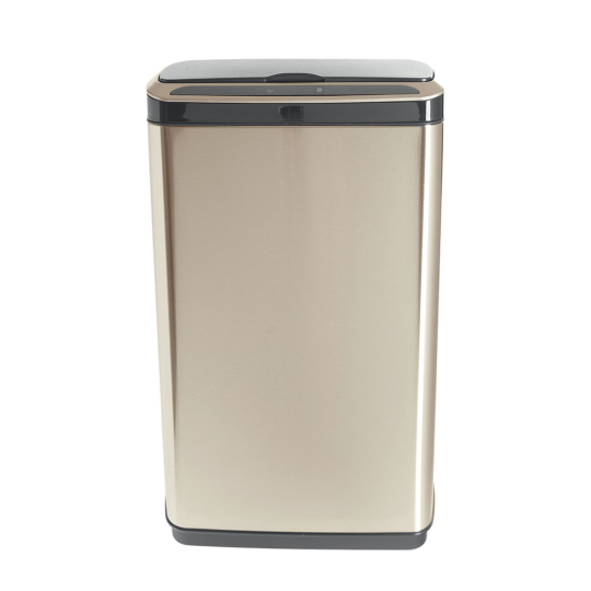 Ведро для мусора сенсорное, прямоугольное, широкое, внутр ведро, Foodatlas JAH-5112, 30 л (золотой)