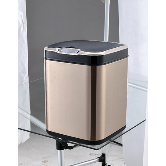 Ведро для мусора сенсорное, квадратное, внутр ведро, Foodatlas JAH-6310, 7 л (золотой)
