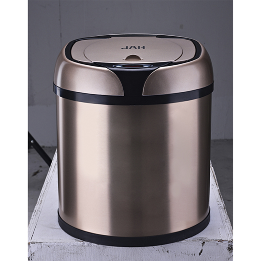 Ведро для мусора сенсорное, круглое, нерж, внутр ведро, Foodatlas JAH-9110, 6 л (золотой)