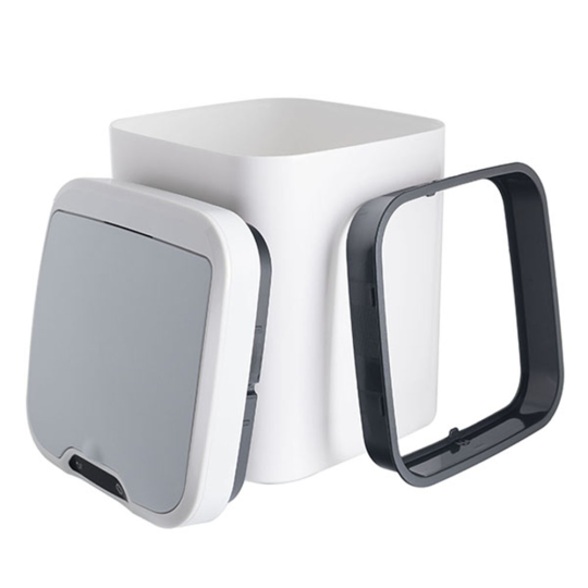 Ведро для мусора сенсорное, квадрат, Foodatlas JAH-6511, 15 л (белый)