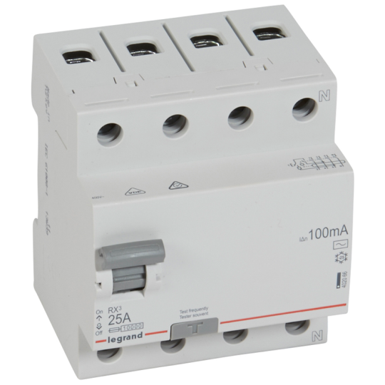 RX3 ВДТ 100МА 25А 4П AC LEGRAND