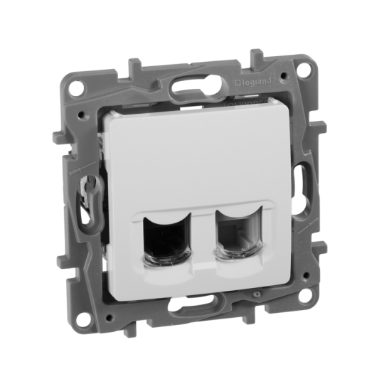 ETIKA Роз. двойная RJ11+RJ45 кат.5E UTP бел.