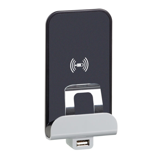 ETIKA Беспр. зар. Qi 5В с USB A 5В сл. кость