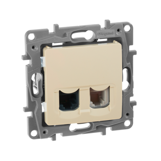 ETIKA Роз. двойная RJ11+RJ45 кат.5E UTP сл. кость