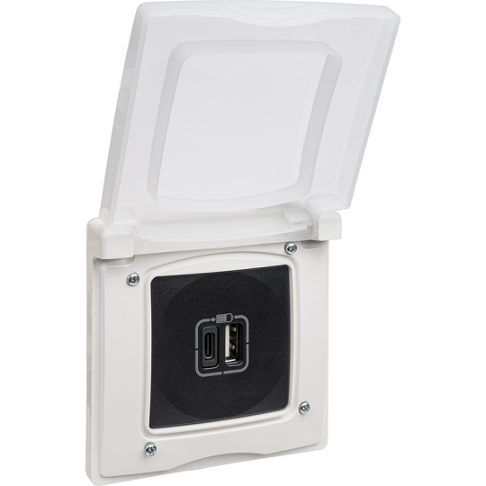 ETIKA Роз. USB A+C 15Вт антр.