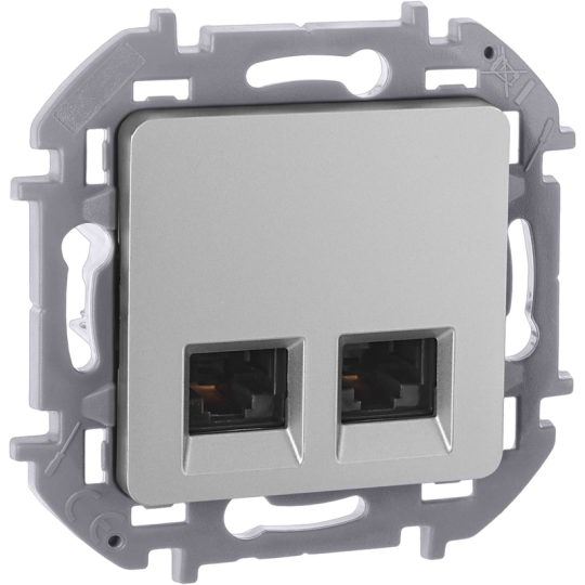 INSPIRIA Роз. комп. 2-я RJ45 кат.5Е UTP алюм.