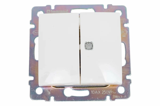VALENA DIY Выключ. 2-кл. с инд. сх5L 10АХ б/к бел.