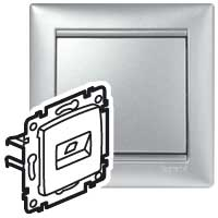 VALENA Роз. комп. 2-ая RJ45 кат.6 UTP с захв. алюм.