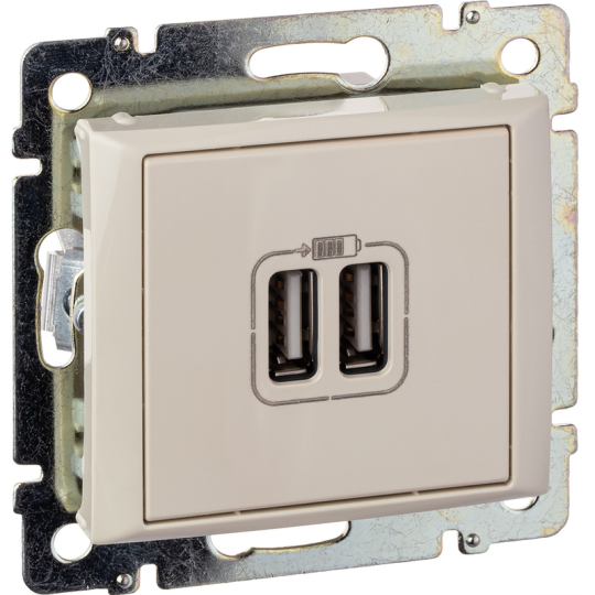 VALENA Роз. USB A+A 15Вт сл. к.