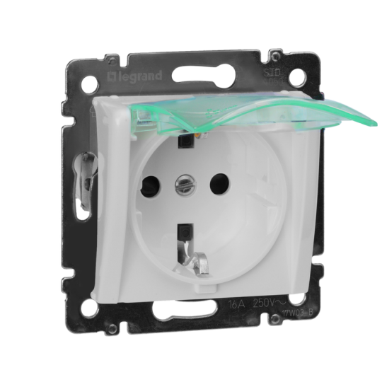 VALENA Роз. с з/к/ш с кр. 16А IP44 бел.