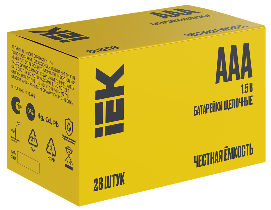 Батарейка щелоч. Alkaline LR03/AAA (28шт/бокс) IEK