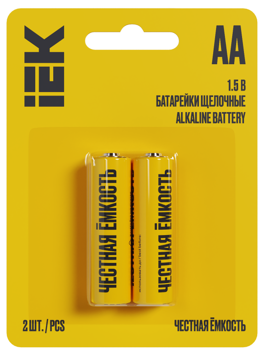 Батарейка щелоч. Alkaline LR06/AA (2шт/блистер) IEK