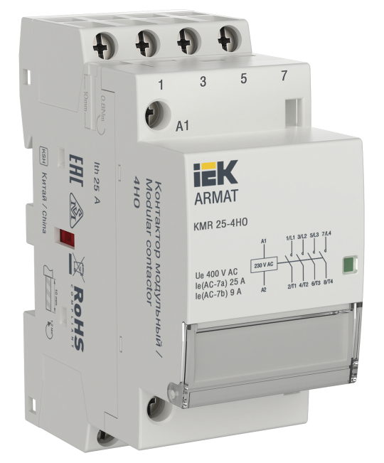 ARMAT Контактор модульный KMR 25А 230В AC 4НО IEK