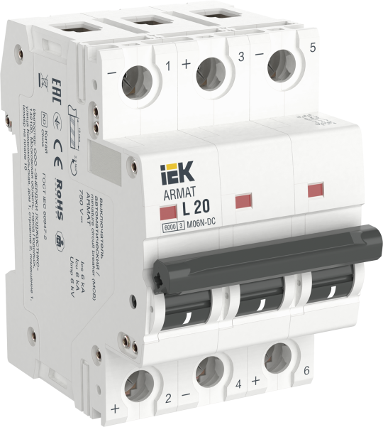ARMAT Авт. выкл. M06N-DC 3P L 20А IEK
