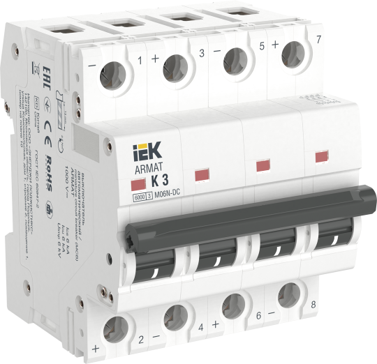 ARMAT Авт. выкл. M06N-DC 4P K 3А IEK