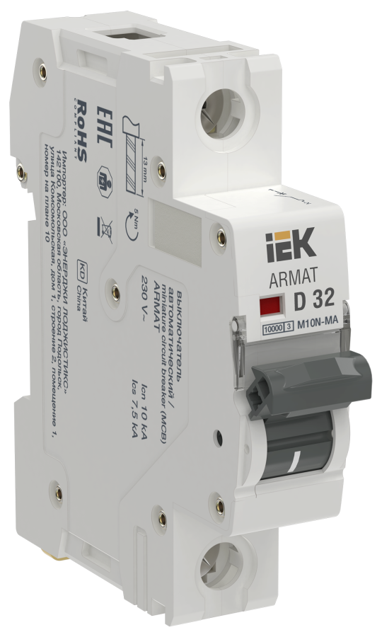 ARMAT Авт. выкл. без тепл. расц. M10N-MA 1P D 32А IEK
