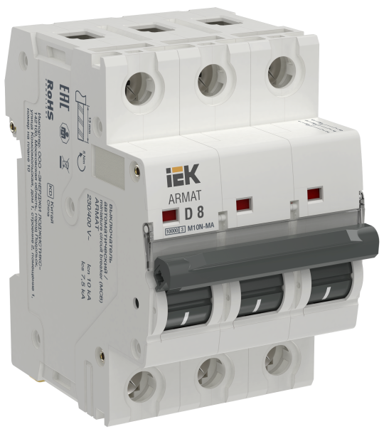 ARMAT Авт. выкл. без тепл. расц. M10N-MA 3P D 8А IEK