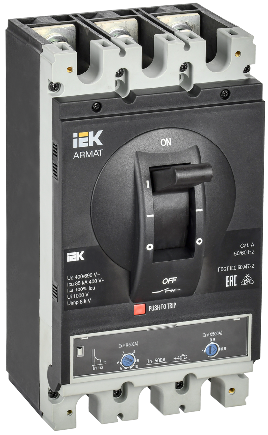 ARMAT Авт. выкл. лит. корпус 3P I 85кА 500А ТМ рег. IEK