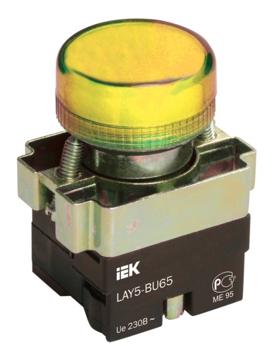 Индикатор LAY5-BU65 желтого цвета d22мм IEK