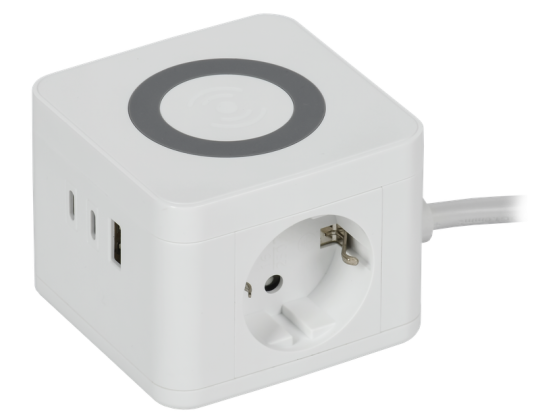 DOMINIC Удлинитель Qi10Вт У02К 1,3м 3х1мм2 USB A+C бел IEK