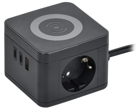DOMINIC Удлинитель Qi10Вт У02К 1,3м 3х1мм2 USB A+C чер IEK