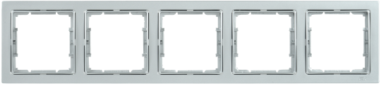 РУ-5-БС Рамка 5 мест. квадратная BOLERO Q1 серебряный IEK