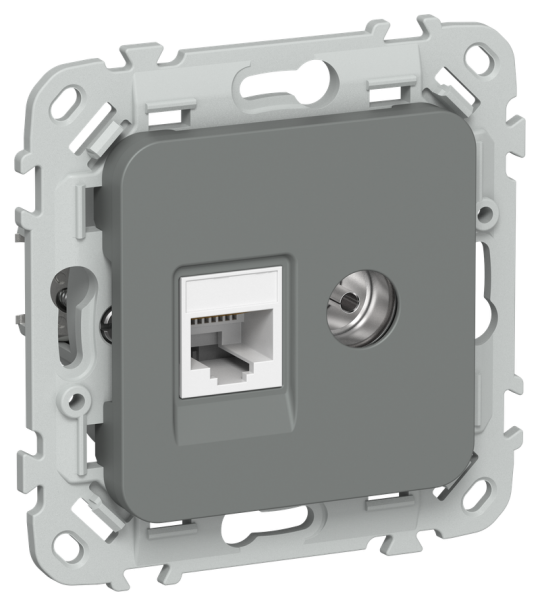 FLITE Роз. 2-я RJ45/TV кат.5Е UTP РКТВ5е-2-0-ФлМА м/а IEK
