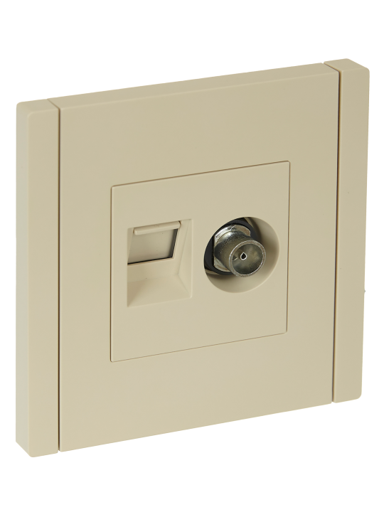 FORTE&PIANO Роз. двойная TV+RJ45 кат.6 FP437 ван. IEK