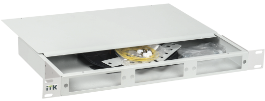 Кросс оптический 1U укомпл. 12 LC duplex (OS2) черн.