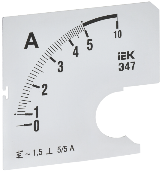 Шкала смен. для амперметра Э47 5/5А-1,5 72х72мм IEK