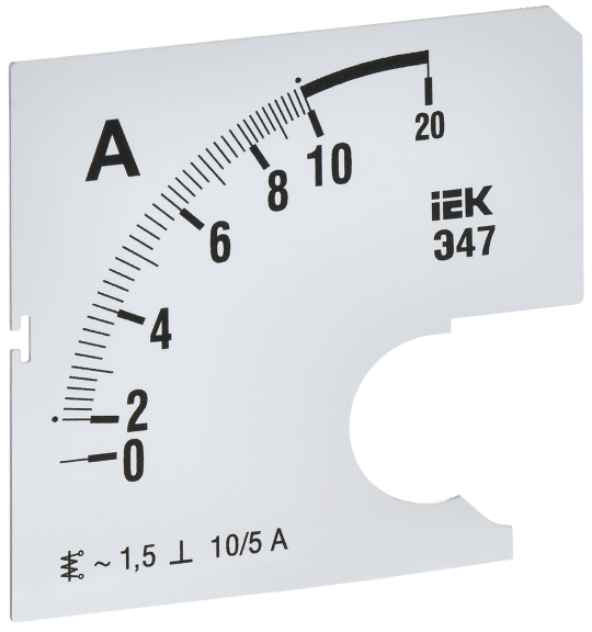Шкала смен. для амперметра Э47 10/5А-1,5 72х72мм IEK